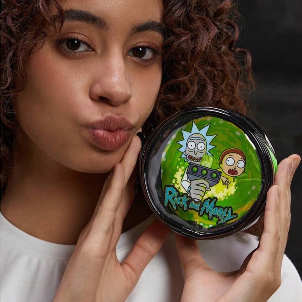 Rick and Morty X Rebellious Rose Cartoon Printed Round Coin Purse